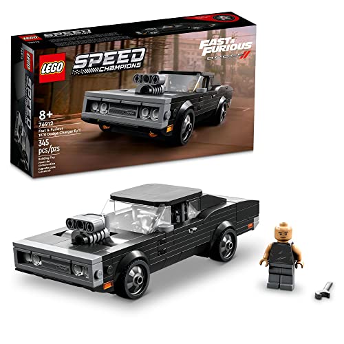 LEGO Speed Champions Fast & Furious 1970 Dodge Charger R/T 76912, Toy Muscle Car Model Kit for Kids, Collectible Set with Dominic Toretto Minifigure