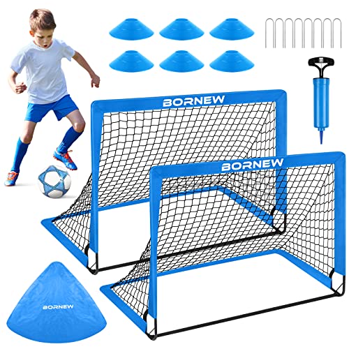 Kids Soccer Goal for Backyard - 2 Toddler Soccer Nets Training Equipment, Soccer Ball, Pop Up Portable Soccer Set for Youth Games - Size 4' x 3'