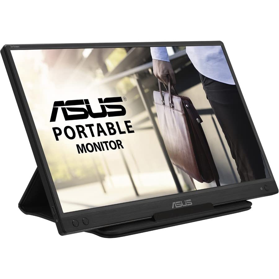 ASUS ZenScreen 15.6” 1080P Portable USB Monitor (MB166C) - Full HD, IPS, USB Type-C, USB-Powered, Flicker Free, Blue Light Filter, Tripod Mountable, Anti-Glare Surface, Protective Sleeve (Renewed)