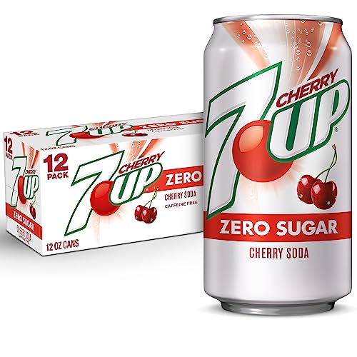 7UP Cherry Zero Sugar Soda, 12 fl oz cans (Pack of 12)