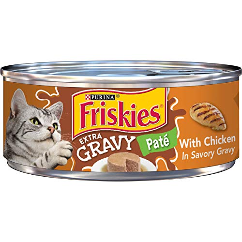 Purina Friskies Gravy Pate, Wet Cat Food Extra Gravy Pate With Chicken in Savory - (Pack of 24) 5.5 oz. Cans