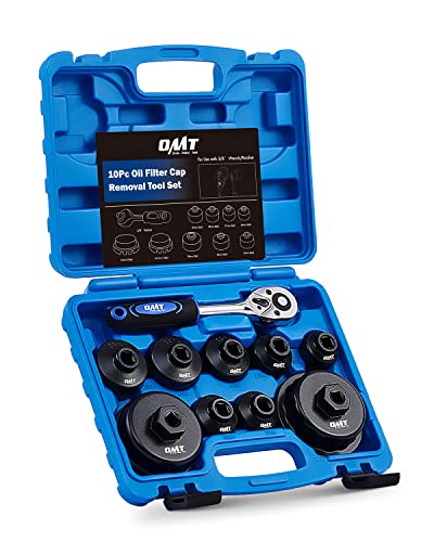 Orion Motor Tech Oil Filter Wrench Set, 10pc Oil Filter Socket Set, 3/8' Drive Metric Oil Filter Cap Wrench Removal Tool Kit, Low Profile Oil Filter Socket Set Compatible with Toyota VW BMW Mercedes