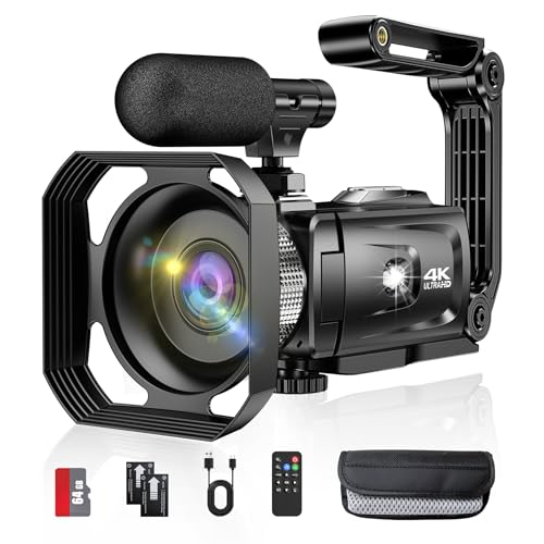 Hojocojo 4K Video Camera Camcorder, Video Recorder 4K 60fps/48MP