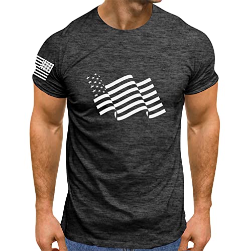 Ciewfwe 2024 Summer T-Shirts for Men American Flag Patriotic Shirt Crewneck 4th of July Tshirts Tee Short Sleeve Graphic Tee