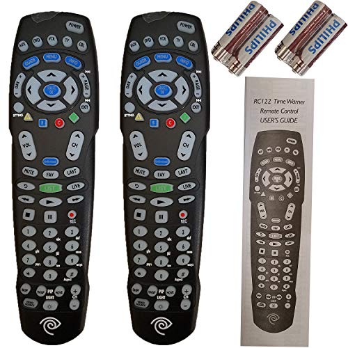 2 Pack TWC Phillips RC122 Time Warner Cable Scientific Atlanta Box 5 Devices Universal Remote Control White Logo