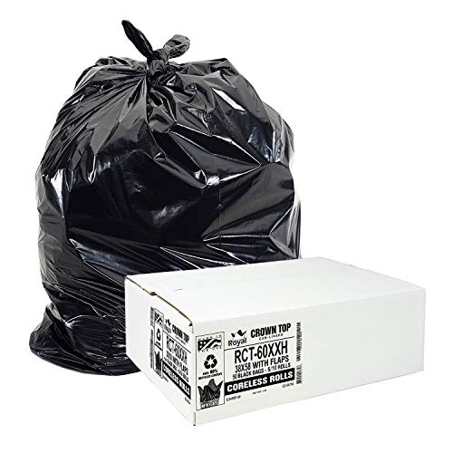 Aluf Plastics 55 Gallon Trash Bags Heavy Duty - (Huge) - 2.0 MIL Thick (equiv) - 38' x 58' - Garbage Bags for Toter, Contractors, Lawn, Leaf, Yard Waste, Kitchen, Industrial, Black, 50 Pack