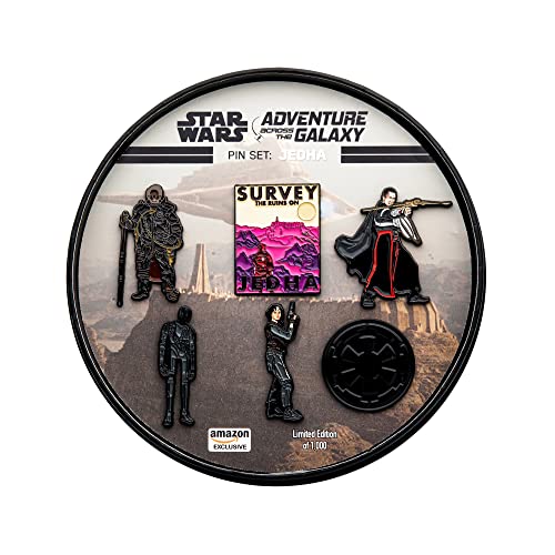 STAR WARS Adventure Across The Galaxy: Survey The Runs On Jedha Metal-Based and Enamel 6 Pin Set with Officially Licensed Box (Amazon Exclusive). Pin Set Color: Multicolor.