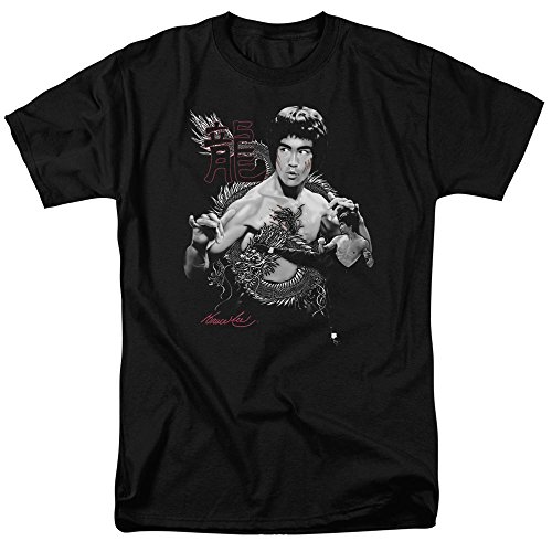 Bruce Lee The Dragon Kung Fu T Shirt & Stickers (Medium) Black