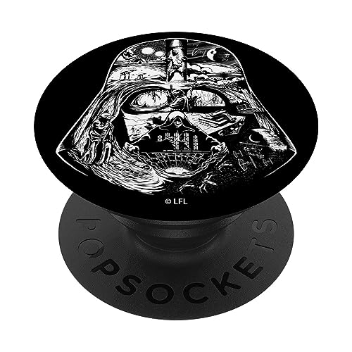 Star Wars Darth Vader Helmet Saga Black And White PopSockets Standard PopGrip