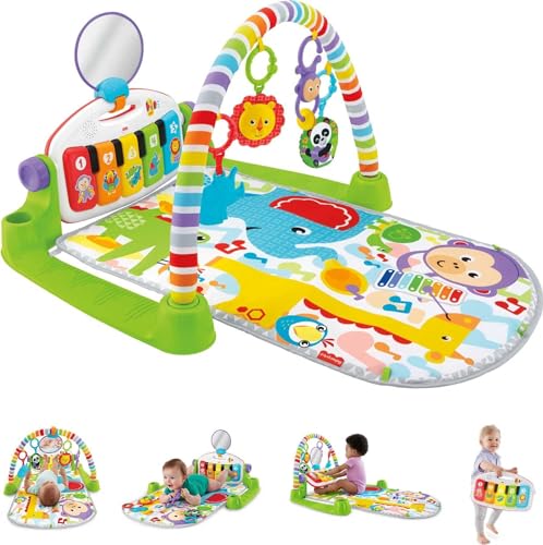 Fisher-Price Baby Playmat Deluxe Kick & Play Piano Gym with Musical Toy Lights & Smart Stages Learning Content for Newborn To Toddler