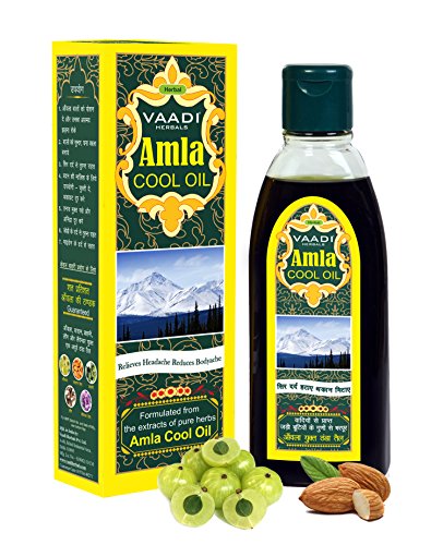 Vaadi Herbals Amla Oil - Brahmi Oil - Blend of Brahmi and Amla Herbal Oil - Keeps the Hair Cool(Hair Oil for Hair Growth) - All Natural - Herbal Therapeutic Grade - 6.76 Ounces