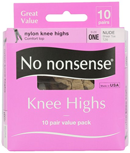 No Nonsense Knee High Value Pack, Nude Color, 10 ct