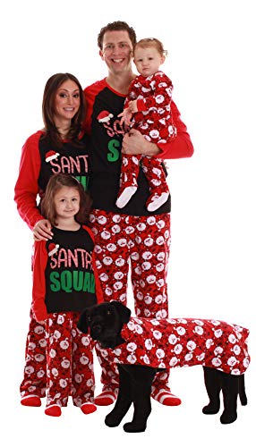 #followme Womens Microfleece Pajamas Set, Family Pajamas, Santa Squad, Medium