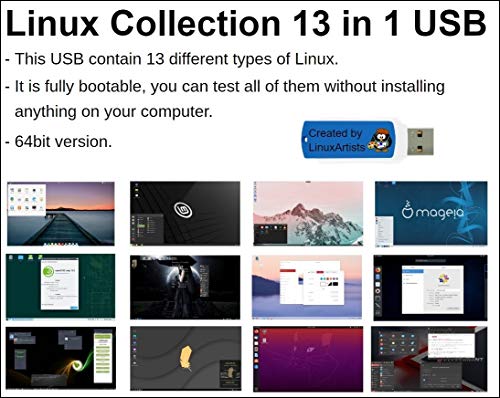 Linux Collection on 32GB USB - 13 Linux: Mint Mageia Ubuntu Debian FerenOS PepperMint ElementaryOS openSUSE 4MLinux Bodhi CentOS Zorin LinuxLight