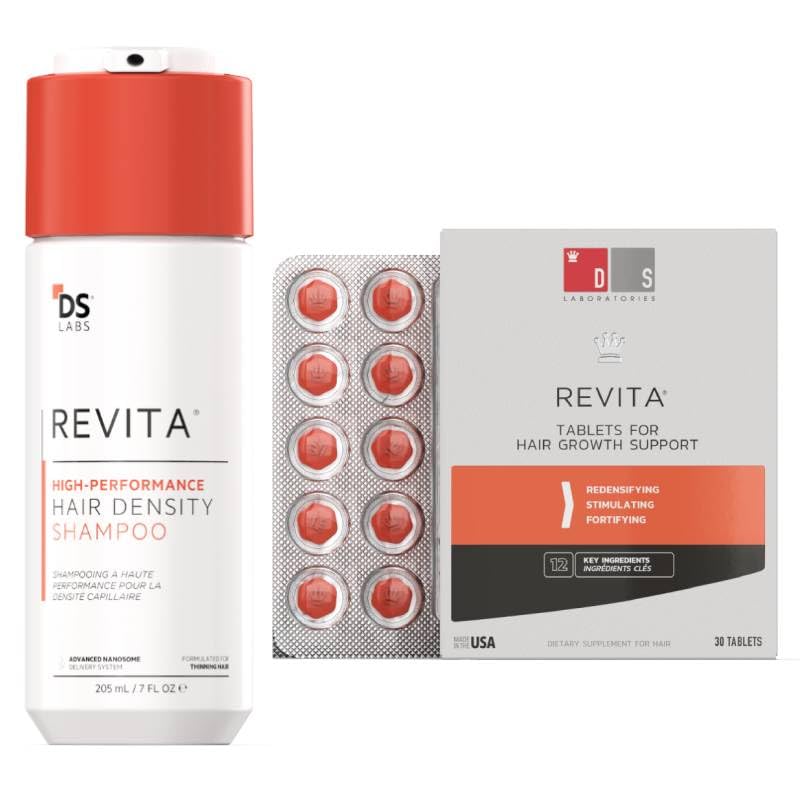 DS Laboratories Revita Shampoo & Revita Tablets - Hair Vitamins for Hair Loss for Women & Men, Hair Regrowth Treatment for Women & Men, Hair Thickening Products for Women & Men