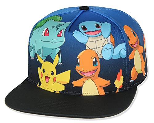 Bioworld Pokemon Youth Group Gradient Sublimation Snapback Flatbill Hat Multicolored