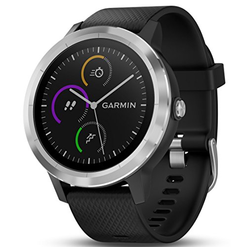 Garmin 010-01769-01 Vivoactive 3, GPS Smartwatch with Contactless Payments and Built-In Sports Apps, Black with Silver Hardware