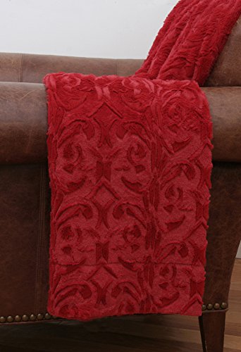 Thro by Marlo Lorenz Denise Faux Fur, 50 by 60-Inch, Chili Red