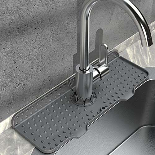 Silicone Sink Faucet Mat, Faucet Water Catcher Mat Faucet Mat Dish Soap Sponge Holder for Kitchen Sink Accessories Bathroom Sink Splash Guard 1 Dollar Items Daily Deals of The Day Prime Today