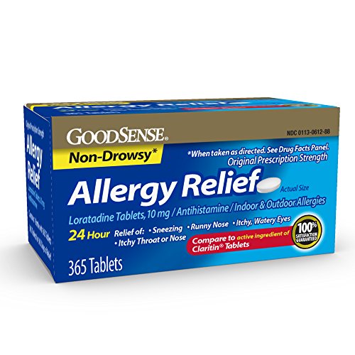 GoodSense Allergy Relief Loratadine Tablets 10 mg, Compare to Claritin, Antihistamine, 24 Hour Allergy Relief, 365 Count