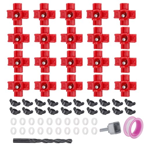 MEWTOGO 20 Pack Horizontal Chicken Nipples Waterer, Automatic Poultry Nipples Horizontal Side Mount Chicken Drinkers for Chicken Quail Duck