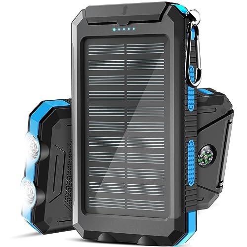Solar Charger,38800mAh Portable Solar Power Bank,Waterproof External Backup Battery Power Pack Charger with USB C/LED Flashlights Compatible with iPhone,Tablet,Android,Suitable for Outdoor Camping