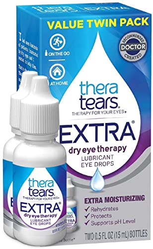 TheraTears Extra Dry Eye Therapy Lubricating Eye Drops for Dry Eyes, 0.5 fl oz Bottle, 2 Count(Pack of 1)