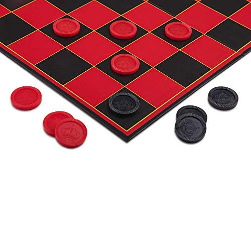 Checkers Board for Kids– Fun Checkerboard Game for Boys and Girls - Interlocking Checkers with Foldable Board by Point Games