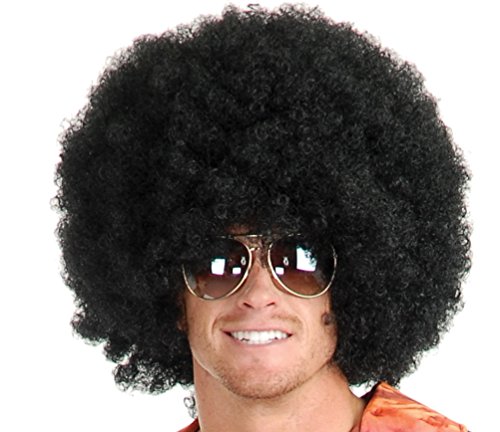 United States of Oh My Gosh Afro Wig, Bob Ross Style Lace Front Glueless Wigs Human Hair, Heat-Resistant Synthetic Men Wig, Unisex, Men, Women, Anime Cosplay, Halloween Wigs for Party - Black