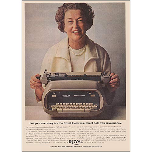 RelicPaper 1964 Royal Electress Typewriter: Let Your Secretary Try, Royal Typewriter Company Print Ad