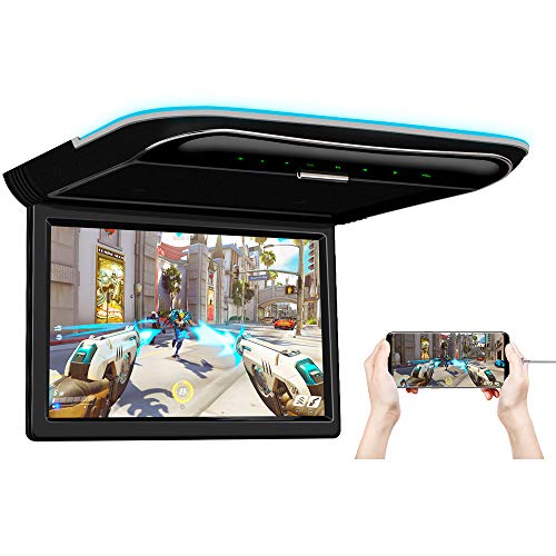 XTRONS 11.6 Inch Car Overhead Roof Mounted Monitor Screen Ultra-Thin Flip Down TV for Cars 1080P Car Video Player with Built-in Speaker Support IR, USB, HDMI, AV Input (No DVD)