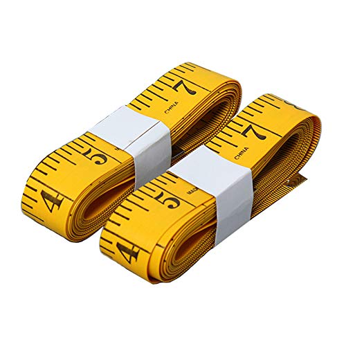 SumVibe 120 Inches/300cm Soft Tape Measure, Pocket Measuring Tape for Sewing Tailor Cloth Body Measurement, Yellow 2-Pack