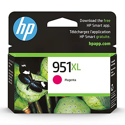 HP 951XL Magenta High-yield Ink Cartridge | Works with HP OfficeJet 8600, HP OfficeJet Pro 251dw, 276dw, 8100, 8610, 8620, 8630 Series | Eligible for Instant Ink | CN047AN