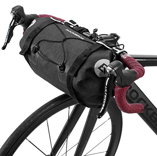 ROCKBROS Bikepacking Bike Handlebar Bag 7L-14L Waterproof Large Dry Pack Bicycle Front Bag Roll for MTB Mountain Road Drop-bar Bikes Bar