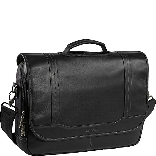 Samsonite Columbian Leather Briefcase, Black, Flapover