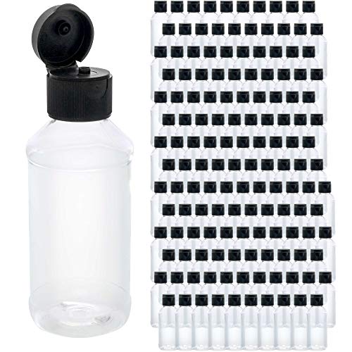 U.S. Art Supply 4 ounce Squeeze PET Plastic Bottles with Flip Cap - BPA-free, food safe, medical grade plastic, acrylic pouring paint Great For Hand Sanitizer (Pack of 144)