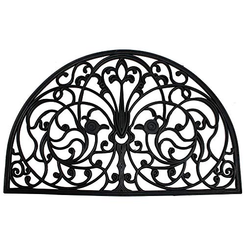 DII Rubber Doormats Collection All Weather, 24x36, Wrought Iron Half Round
