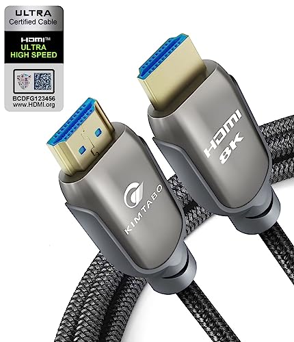 8K HDMI 2.1 Cable 6.6ft 48Gbps, Ultra High Speed HDMI Cable, 4K HD 120Hz 144Hz 2K 240Hz Gaming HDMI Cable 2.1 Certified, eARC HDCP 2.2&2.3 HDR 10+ Dolby Compatible with PS5/Xbox Series X/Apple TV 4K