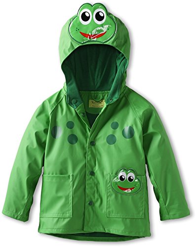 Western Chief Kids Soft Lined Character Rain Jackets, Fritz the Frog, 6