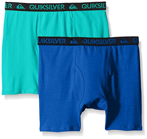 Quiksilver Little Boys' Boxer Brief, Teal/Blue, Small/6/7 (Pack of 2)