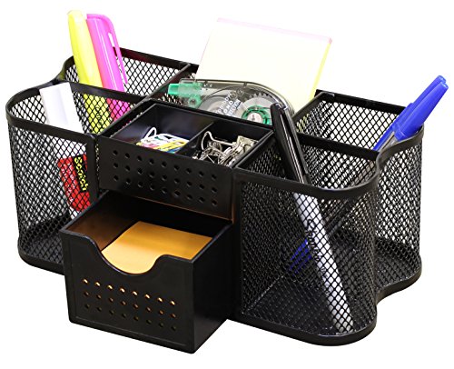 Deco Brothers Desk Organizers Pen Holder Office Caddy Storage, Black