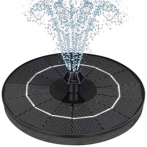 Mademax Upgraded Solar Fountain with 4 Easy Install Nozzle and Fixer, Solar Powered Fountain Pump for Bird Bath, Garden, Pond, Pool, Fish Tank, Outdoor