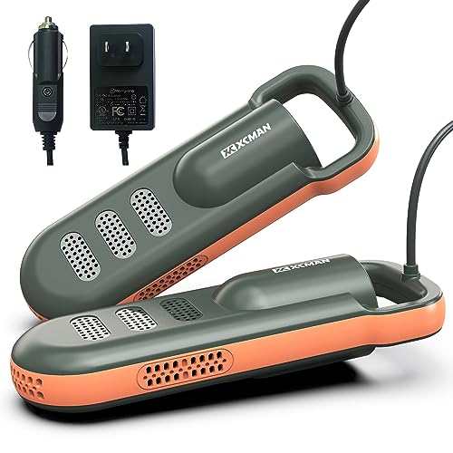 XCMAN Portable Shoe Dryers and Boot Dryer，Boot dryer for winter Boots, Work Boots, Rain Boots, Tennis Shoes, Ski Boot Liners,With integrated fan and heater-Ultra Silent | 12V DC/AC Converter| US Plug