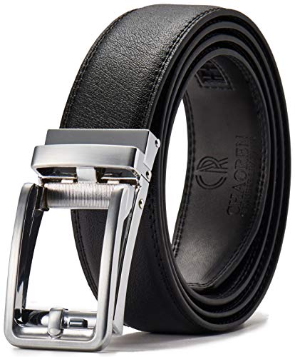 CHAOREN Black Dress Belts - Mens Ratchet Belts leather 1 3/8' - Perfect Companion to Mens oxfords