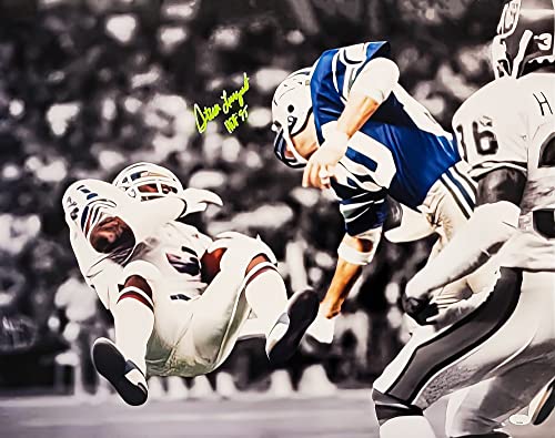 Steve Largent Autographed 16x20 Photo Seattle 'HOF 95' Hit Fumble On Mike Harden MCS Holo Stock #211091