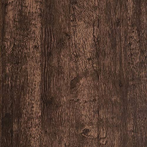 Dimoon Wood Wallpaper Brown Dark Wood Contact Paper Brown Wood Plank Wood Peel and Stick Wallpaper Removable Rustic Wood Grain Self Adhesive Vintage Distressed Texture Desk Vinyl Roll17.7'x78.7''