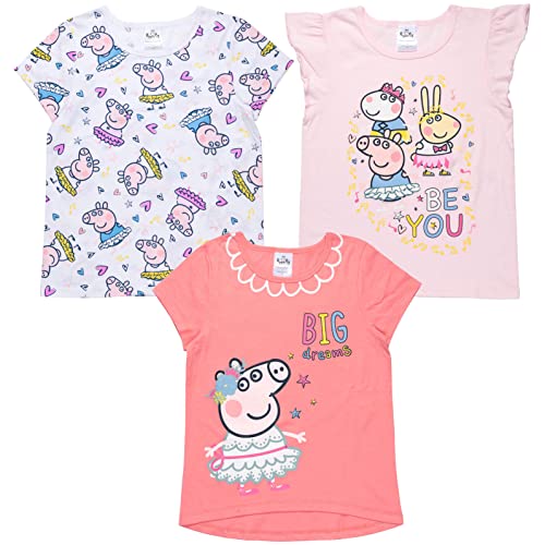 Peppa Pig Toddler Girls 3 Pack T-Shirts White/Pink 3T