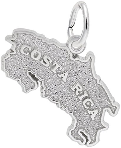 Rembrandt Costa Rica Map Charm - Metal - Sterling Silver