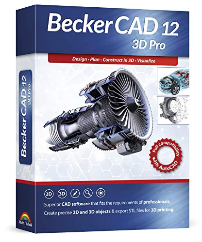 Becker CAD 12 3D PRO - sophisticated 2D and 3D CAD software for professionals - for 3 PCs - 100% compatible with AutoCAD and Windows 11, 10, 8 and 7