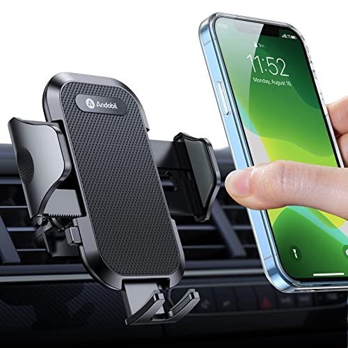 (2024 Upgraded) andobil Car Phone Mount [Military Sturdy, Firmly Grip & Never Slip] Air Vent Cell Phone Holder Car, Ultra Stable, Easy Used, Fits for iPhone 15 14 13 12 Pro Max Android Samsung S24 S23